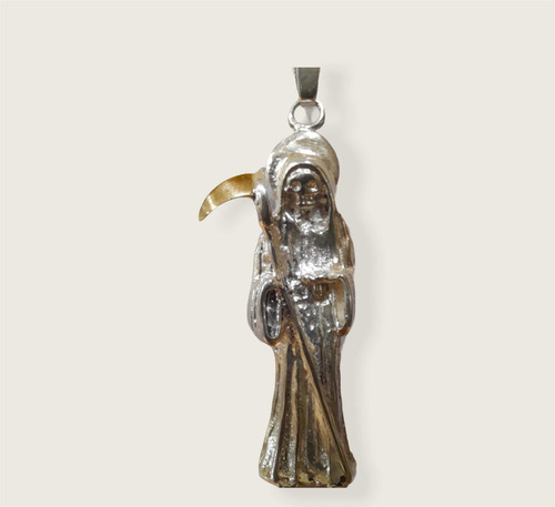 Imagen 4 de 6 de Cadena Con Dije San La Muerte De Plata Y Oro