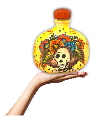 Licorera Mis Amores Tequilero Y Caballitos Color Amarillo De 1l