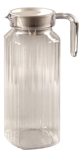 Jarra De Acrilico C/tapa De Plastico /med.: 13x24cm /1500ml. Color Transparente