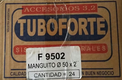 Manguito Enchufe 50 Mm H X 2 Pulgadas M Pvc (24 Unidades)