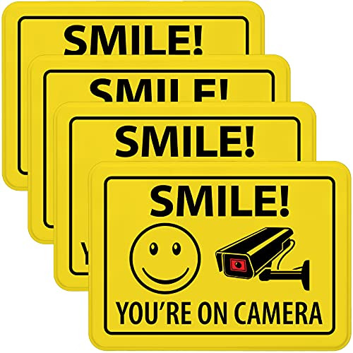 Señal De Vigilancia De Sonrisa Seguridad, Placas De Pl...