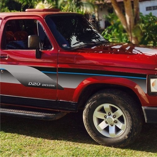 Imagem 2 de 5 de Faixa D20/d40 Deluxe 1995 1996 Azul Vermelho Caçamba Madeira