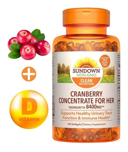 Super Cranberry 8400 Mg Plus + Vit D3 (150 Soft) Sundown