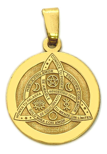 Dije Medalla Wicca Nudo Buena Bruja Oro 18k Amuleto