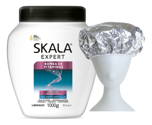 Bomba Vitaminas Sos Skala Mascara Vegana 1kg +gorro Aluminio