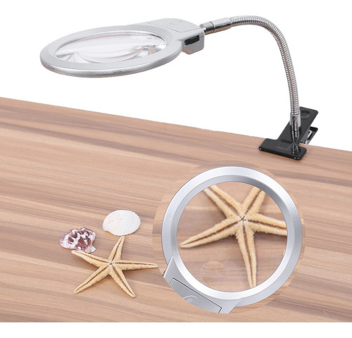 Lente Grande De Mesa Lámpara De Escritorio Con Lupa Iluminad