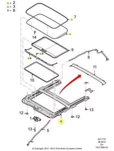 Carril Techo Corredizo Ford Fiesta Kinetic 2010/17 Original