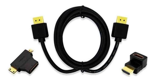 Kit Hdmi Com Cabo 1.4 1,8m E Adaptador T E L Wi289