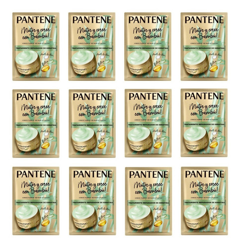 Tratamiento Pantene Reparador Keratina Bambú × 12 Sobres