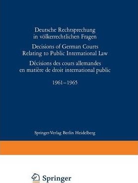 Libro Deutsche Rechtsprechung In Volkerrechtlichen Fragen...
