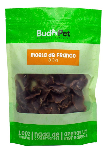 Petisco Natural P/ Cães E Gatos Budopet Moela De Frango 80g