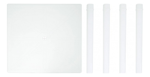 Imagem 9 de 10 de Kit Mesa Plastica Quadrada Desmontável + 4 Banquetas Branca