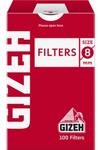 Filtros Gizeh Regular 8mm X100 Armar Cigarrillos Ryo Gize