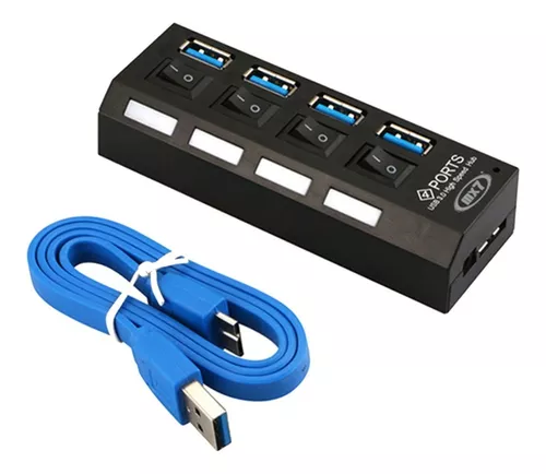 Hub Usb 3.0 4 Puertos Usb 3.0 Pc Mac Switch Alimentacion