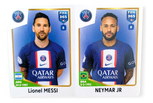 Lámina Lionel Messi / Neymar Jr 227 Panini Fifa 365 2023