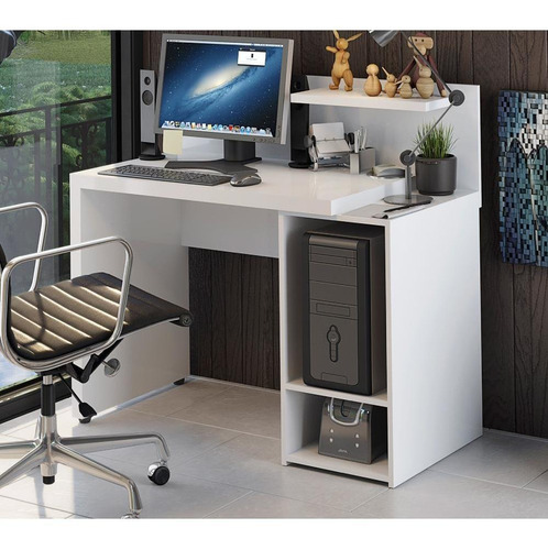 Mesa Para Computador Com Prateleira S973 Kappesberg - Branco
