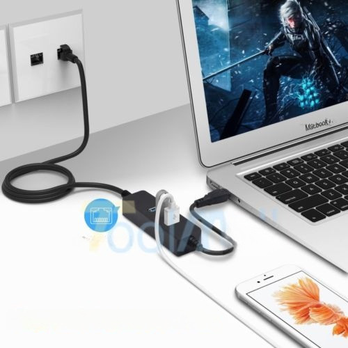 Thunderbolt Usb 3.1 Tipo C A 3.0 Hub 3 Puertos Rj45 Gigabit 