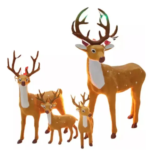 Fonowx Reno De Navidad De Peluche 42cm – Muñeco Alce De Pie – Decoración Suave Para El Hogar, Oficina O Silla – Figurita Regalo Para Año Nuevo
