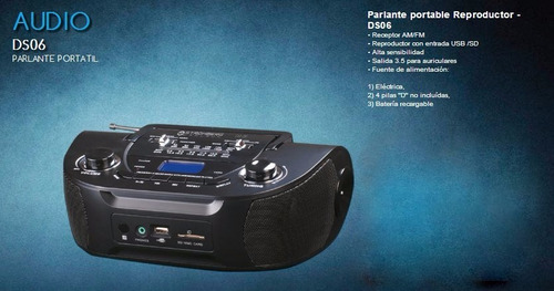 Radiograbador Ds06 Boombox Stromberg Am-fm/ Usb-sd