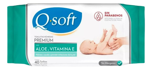 Toallitas Húmedas Q-soft Premium Aloe Y Vitaminta E X 400 Un