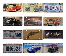 Comprar Kit 12 Placas Decorativas De Metal Vintage Retrô Rock Bar