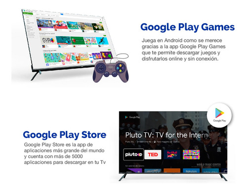 Imagen 8 de 10 de Smart Tv Televisor 50 Pulgadas Hyundai 4k Uhd Android Wifi
