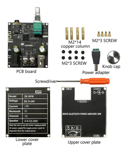 Amplificador Zk-301b 30w Mono 5.3 O Com Tws & App