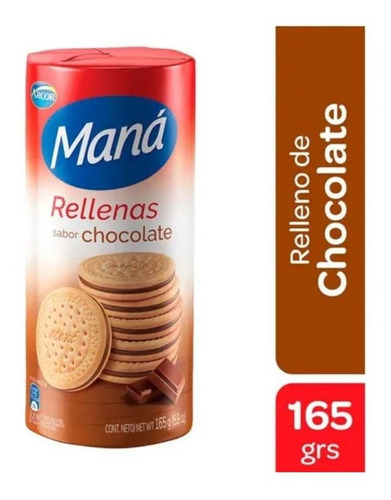 Galletitas Mana De Vainilla Rellenas De Chocolate X 152 Gr