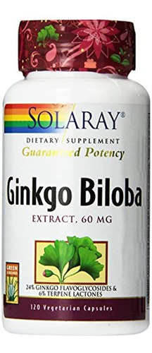 Solaray garantizada Potencia Extracto De Ginkgo Biloba 60mg