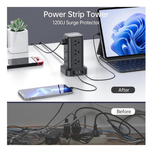 Usb C 15 Pies C Sobretension Tower, Mini 3