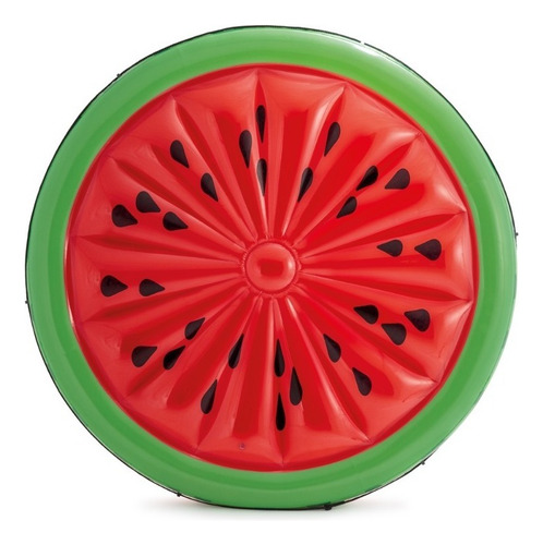 Colchon Salvavidas Inflable Forma De Sandia Redonda Intex Color Rojo y Verde