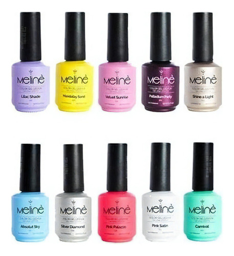 Esmaltes Meline Semipermanentes X 10 Gel Color Uv