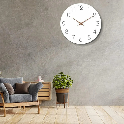 Reloj De Pared Simple De Madera De 12 Pulgadas, Funciona Con