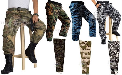 Pantalon Tactico Militar Bolsas De Cargo Camuflaje Gotcha Combate Uniforme Guardias Seguridad Privada Caza Pesca Trabajo