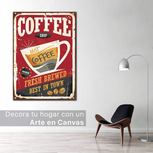 Cuadro Cafeteria Restaurantes Vintge Canvas Elegante 90x60