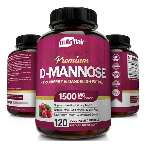 D-mannose D-manosa Nutriflair 1500mg 120 Capsulas Vegetarian