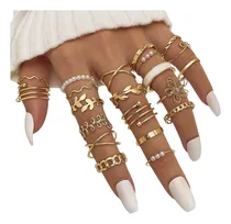 Comprar Anel Feminino Conjunto 20 Anéis Banhado A Ouro 18k
