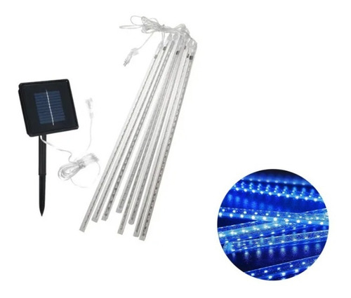 Luces Solares Para Navidad Tubo Led Cascada Lluvia Gurinalda