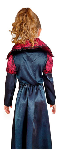 Fantasia Infantil Vampira Luxo Vestido Longo Festa Halloween