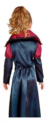 Fantasia Rainha Vampira Infantil Halloween Vestido Festa Top - 7