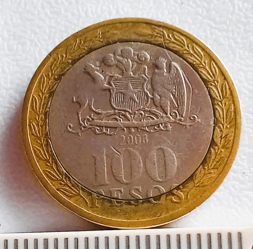 Moneda De 100 Pesos Del Año 2008 De Chile