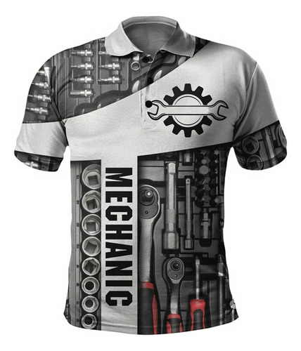 Camiseta Polo Masculina Impresa Mecánicamente En 3d