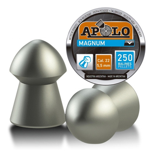 Imagen 2 de 10 de Balines Apolo Magnum 5.5 X250 Rifles Aire Comprimido - Swat