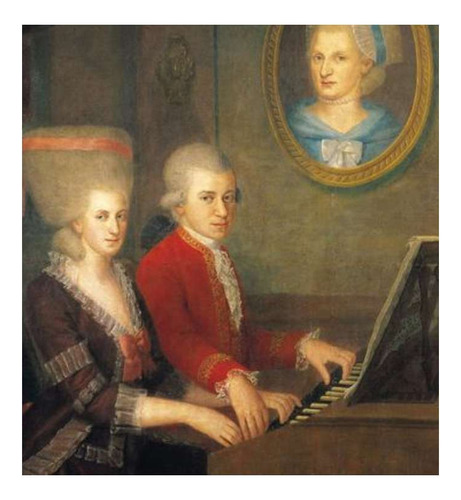 Vinilo 20x20cm Mozart Con Su Familia Pintura