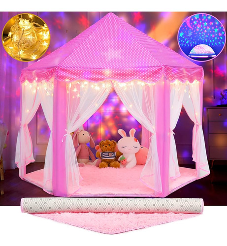 Tienda Senodeer Princess Con Alfombra, Luces De Estrellas, L