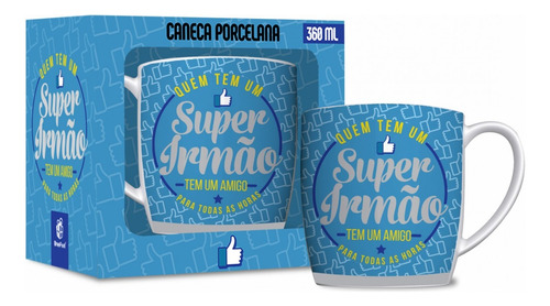 Caneca Porcelana Urban Super Irmão 360ml Presente Família