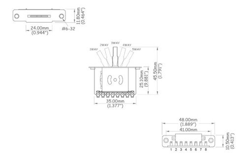 Imagem 6 de 6 de Kit Elétrica Guitarra Strato Chave 5p, Jack, 3 Pots A250k