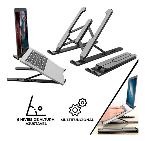 Base Suporte Notebook Regulável Cores Home Office