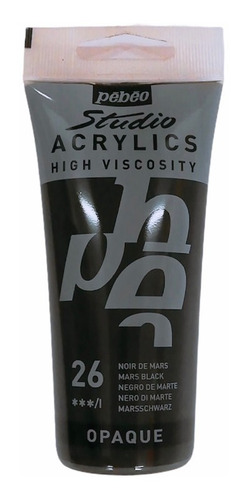 Acrilico Pebeo 100ml Negro De Marte