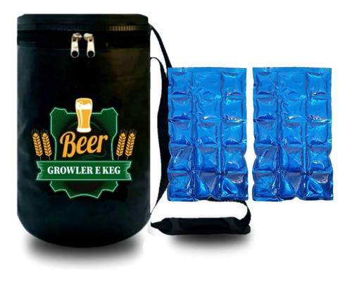 Bolsa Térmica Para Barril 5l Keg + 2 Cartelas Gelo Gel